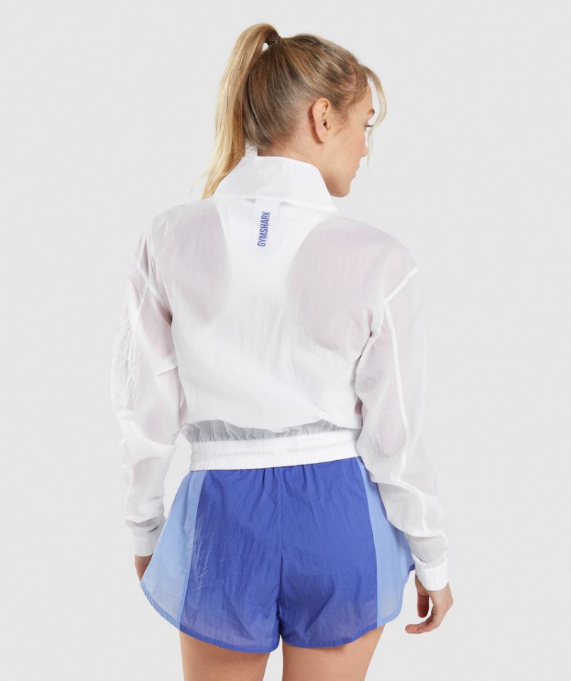 Women's Gymshark Pulse Woven Jackets White | CA 78N356